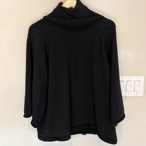 Eileen Fisher 100% Merino Wool, Italian Yarn Wide Sleeve Cowl Neck Sweater, L